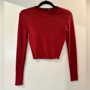 Red long sleeve top